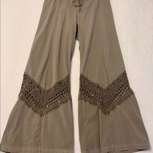 XCVI Pants 90% Cotton Wide legs Crocheted